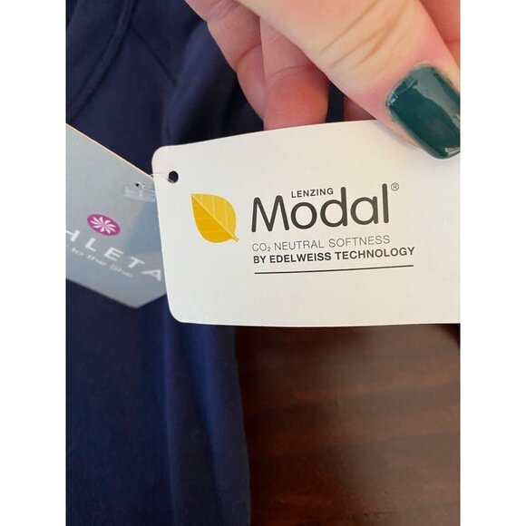 NWT Athleta Navy Blue Enchanted Sweatshirt Dress-XXS - Picture 2 of 5